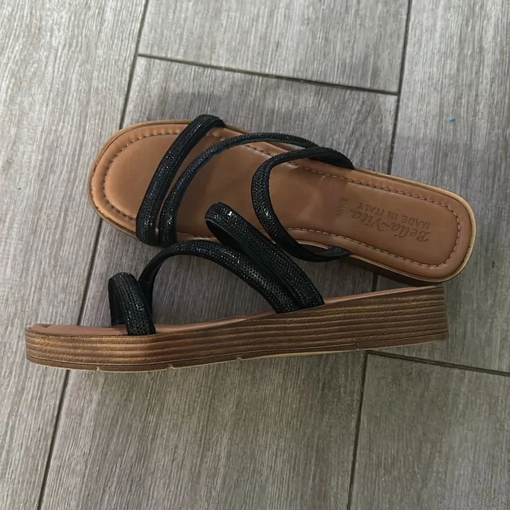 Bella Vita Women's Ona-Italy Sparkle Slide Flat Sandal - Picture 5 of 6